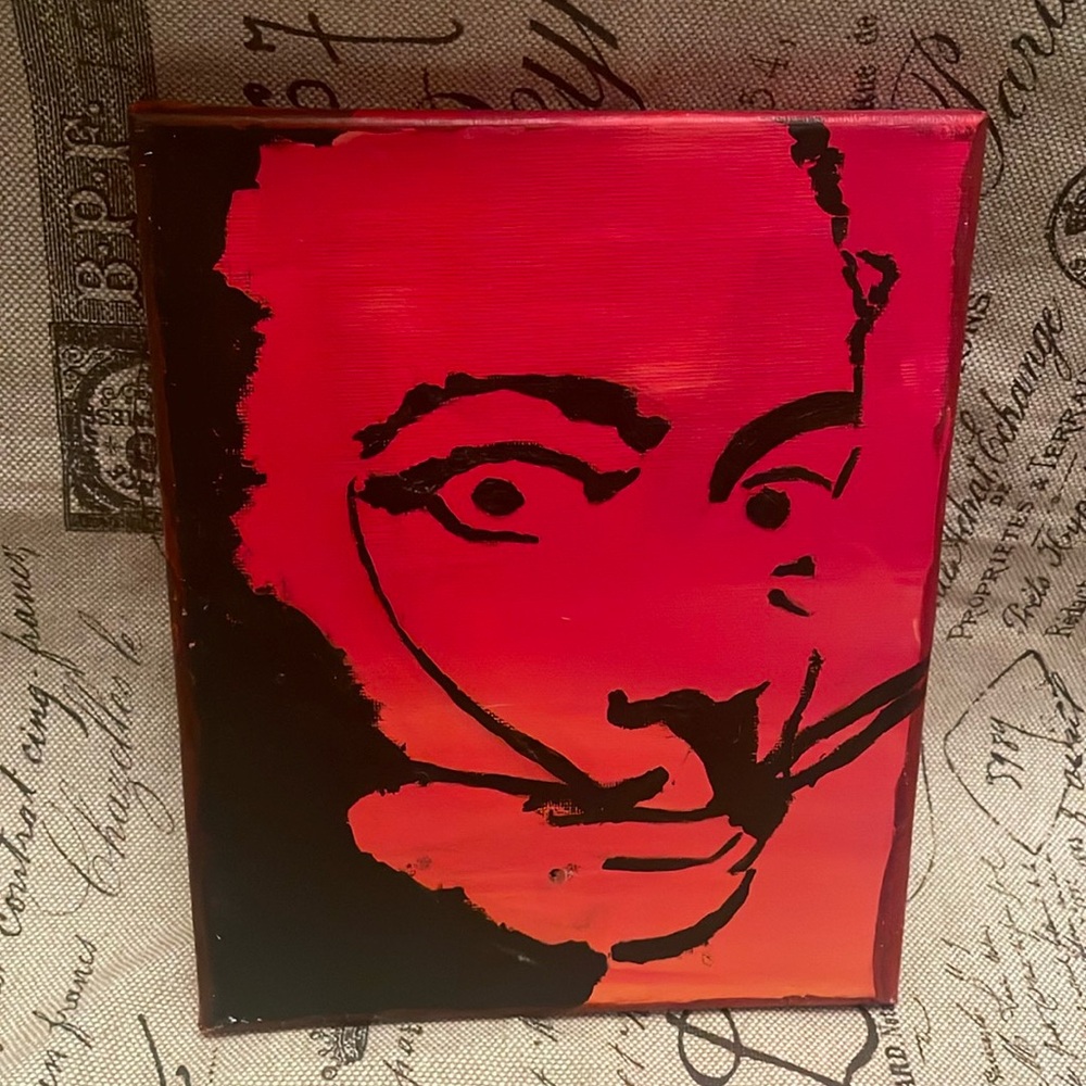 Original painting of Salvadore Dali on canvas. Great colors.  Nice size